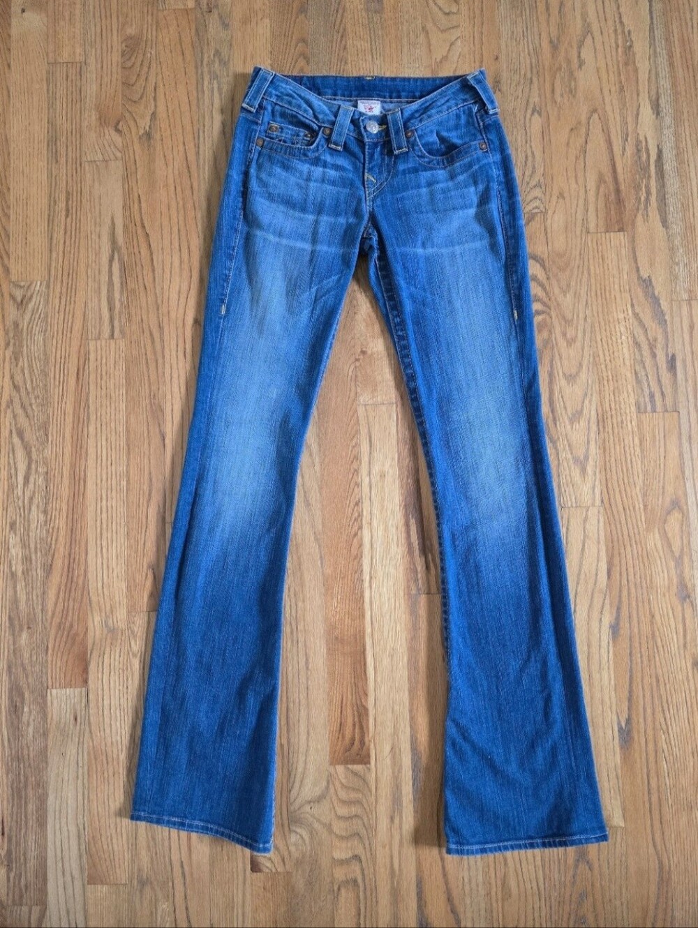 True Religion Women's Carrie Medium Blue Boot Cut Jeans Size 26